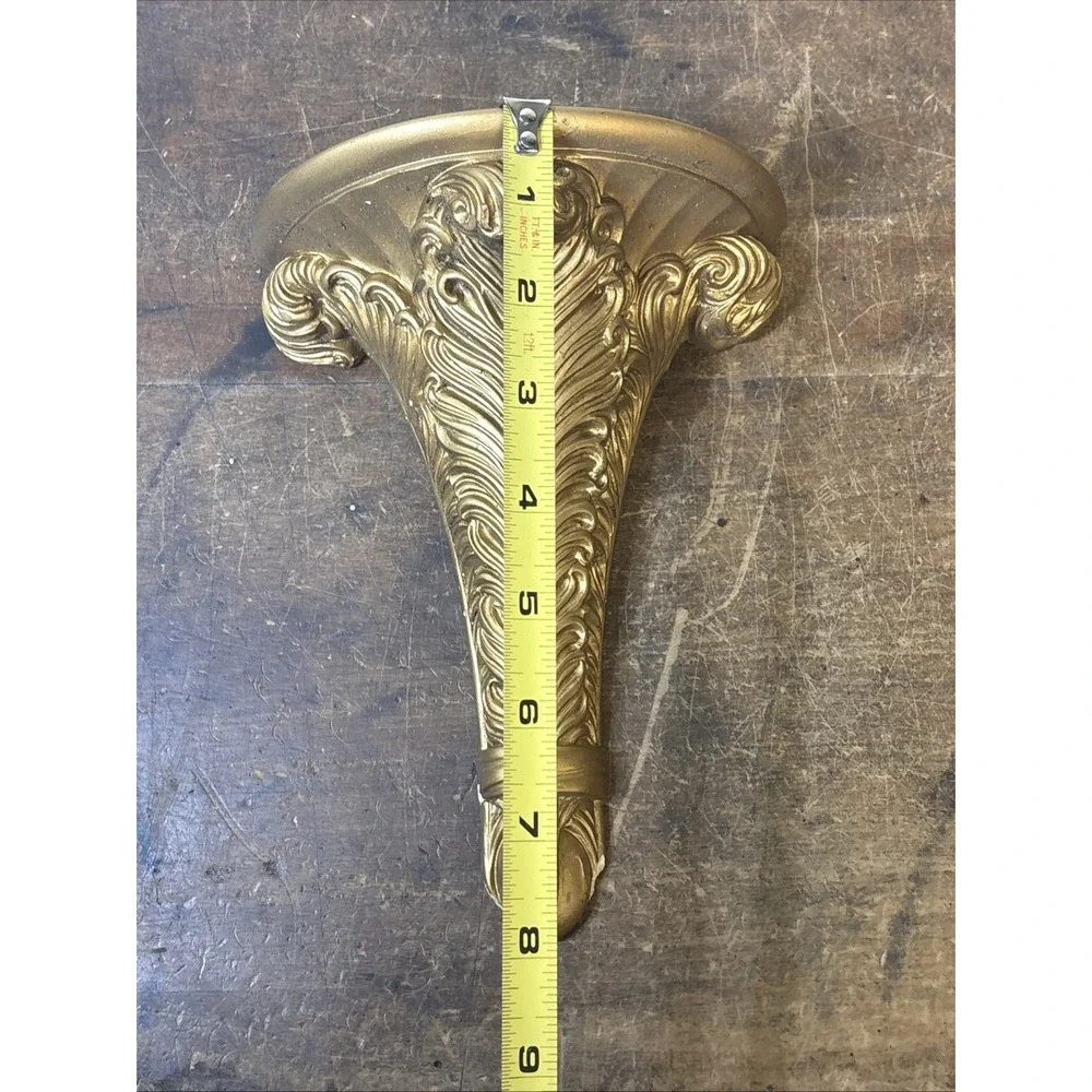 Vtg Italian Gold Plaster Wall Brackets/Shelf Brackets /Wall Corbels/ Sconce READ